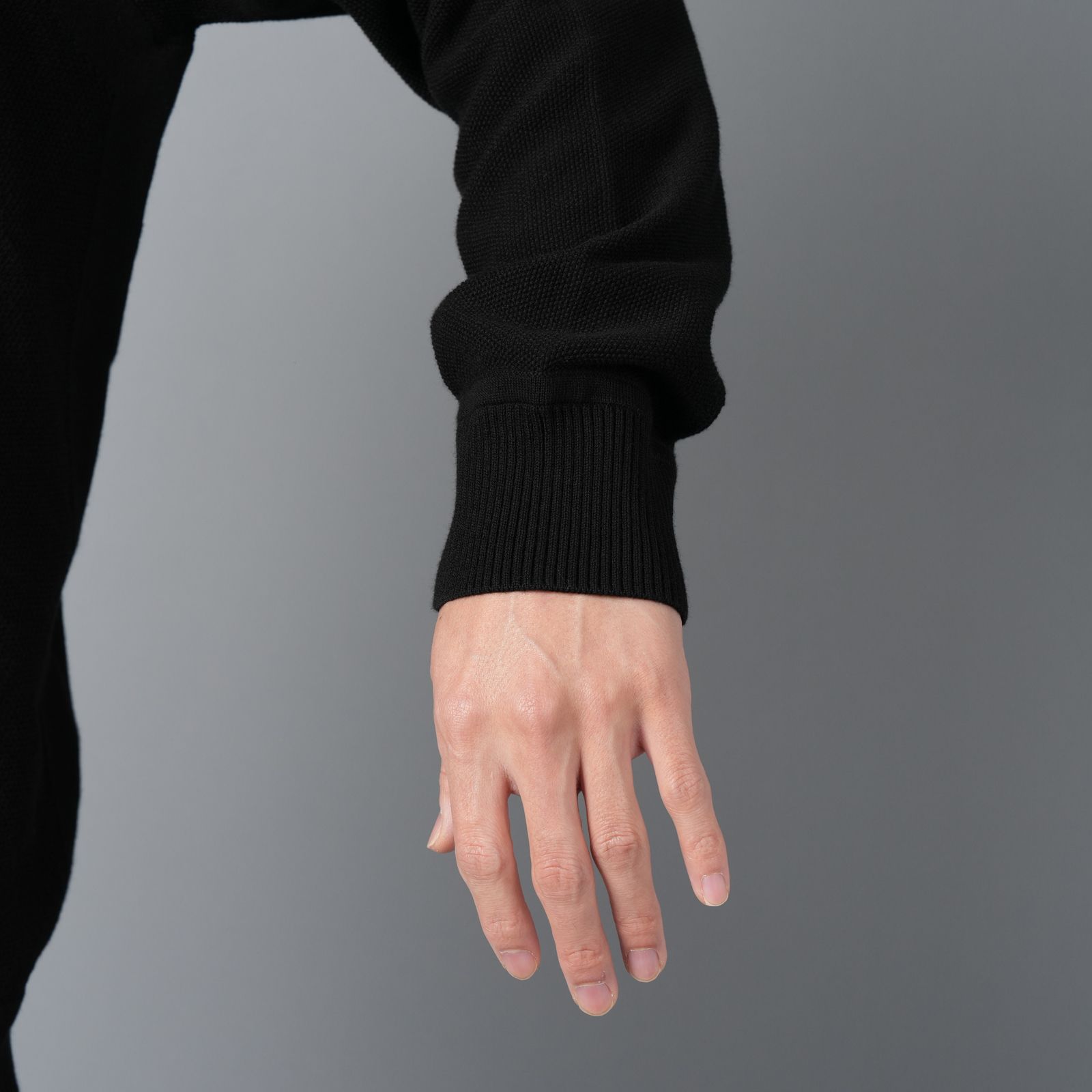 【ラスト1点】5100036 / SOFT ORGANIC COTTON, MICRO STITCH / ニット  (ブラック)