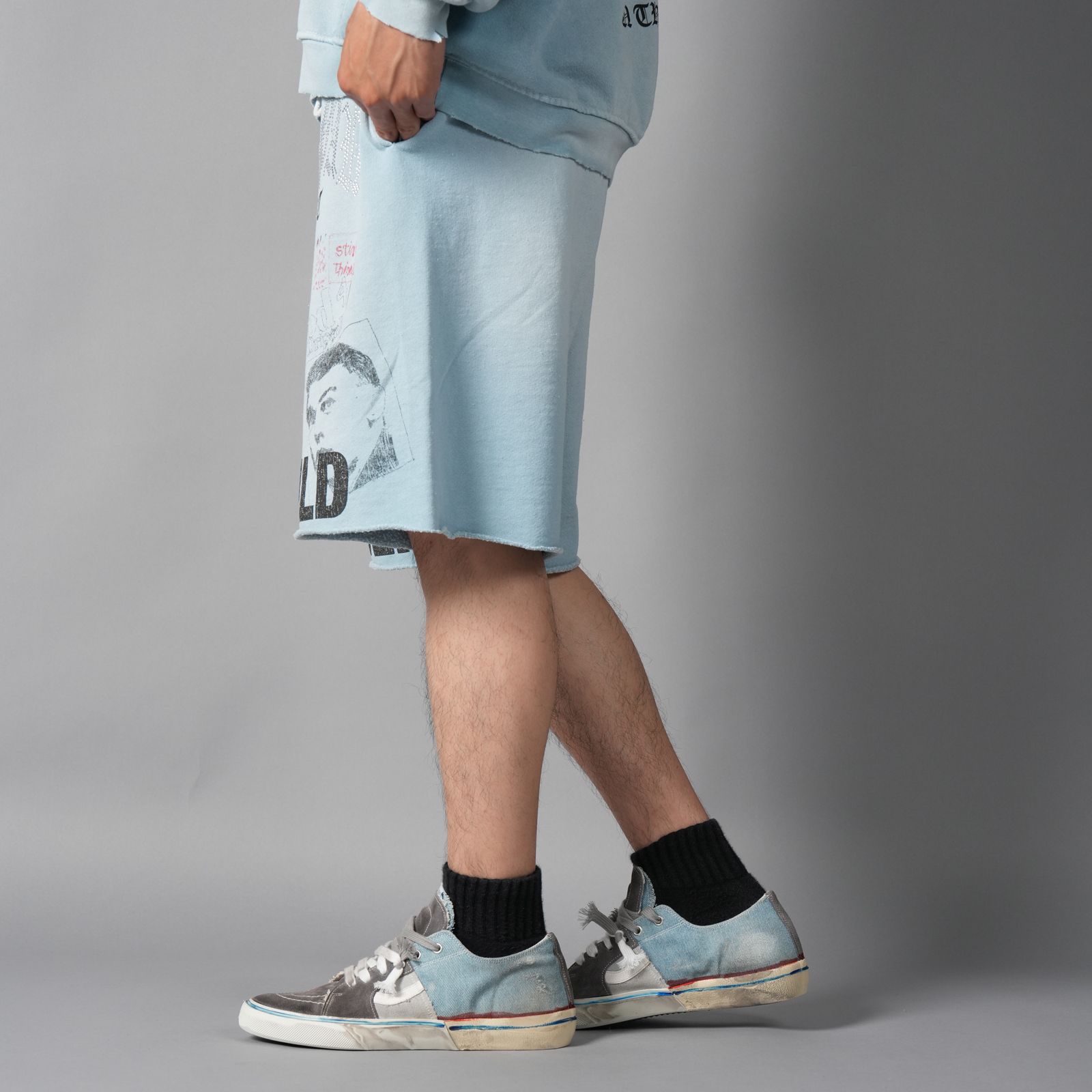 BOBBY DRISCOLL SWEAT SHORT / スウェットショーツ (ブルー)