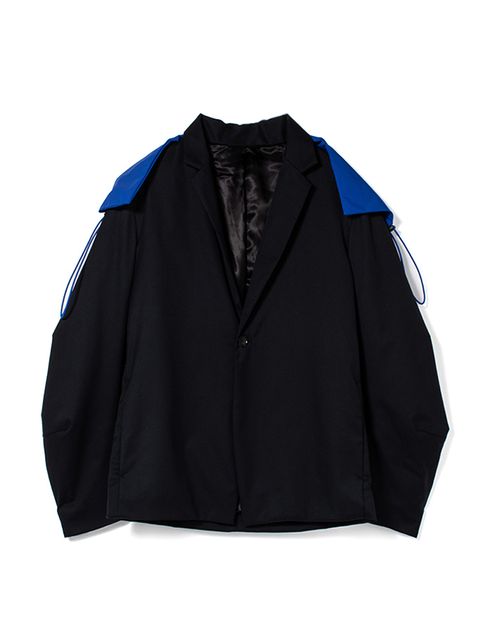 【ラスト1点】WATER REPELLENT WOOL STRETCH FLANNEL SAILOR HOOD JACKET / ジャケット (ネイビー)