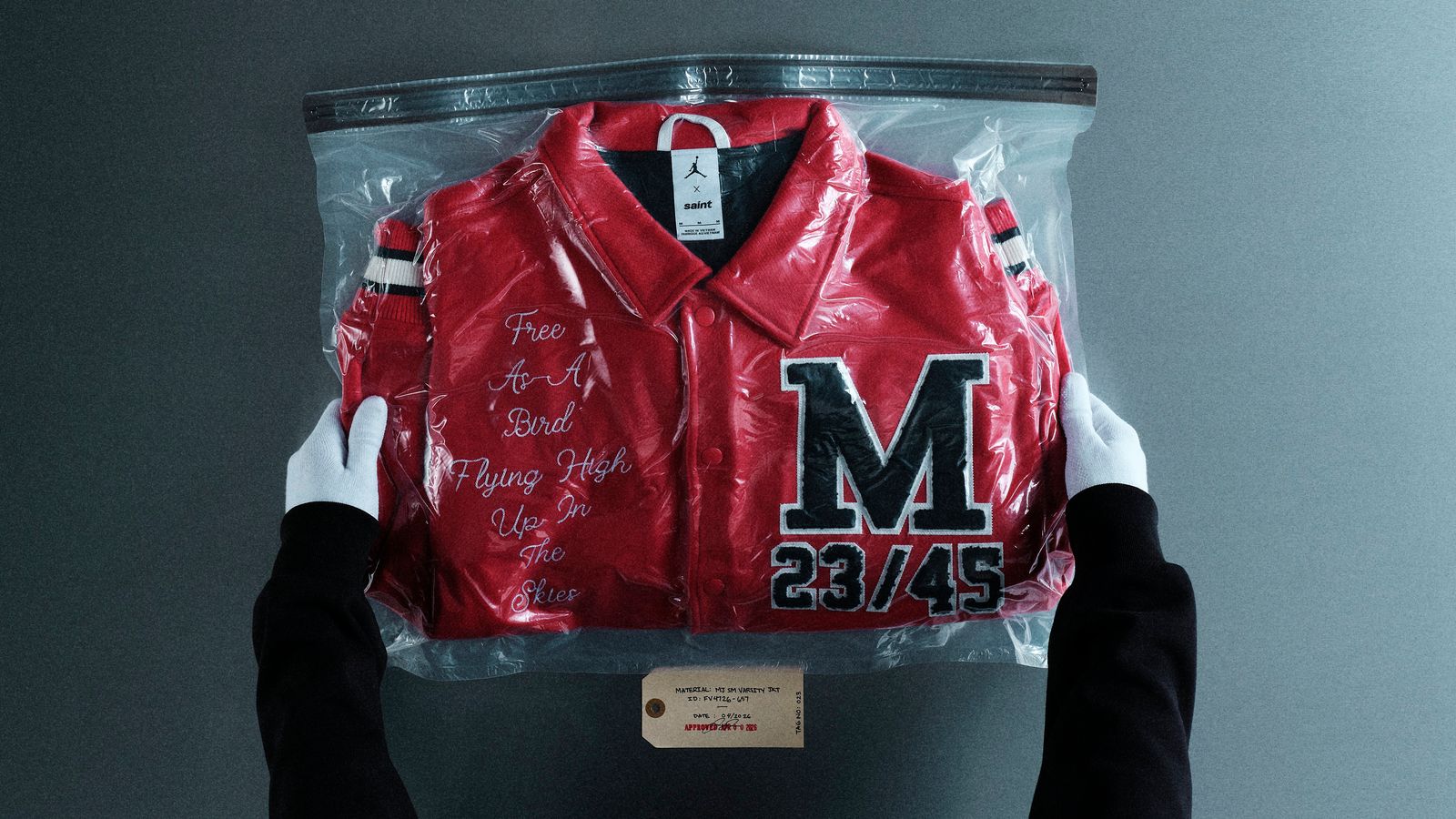 【コラボ】SM-MK8-0000-J08 / FV4726-657 / M J SM VARSITY JKT / REDxWHT / スタジャン (レッド)