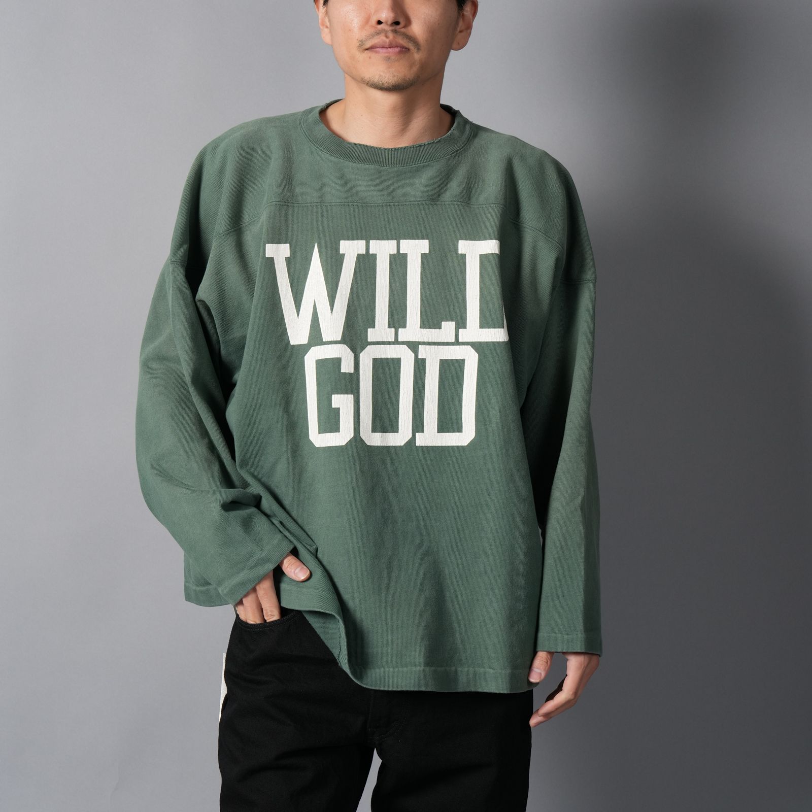 【残りわずか】SM-MK8-0000-056 / FOOTBALL SWEAT / WILD GOD / GREEN / フッドボールスウェット (グリーン)