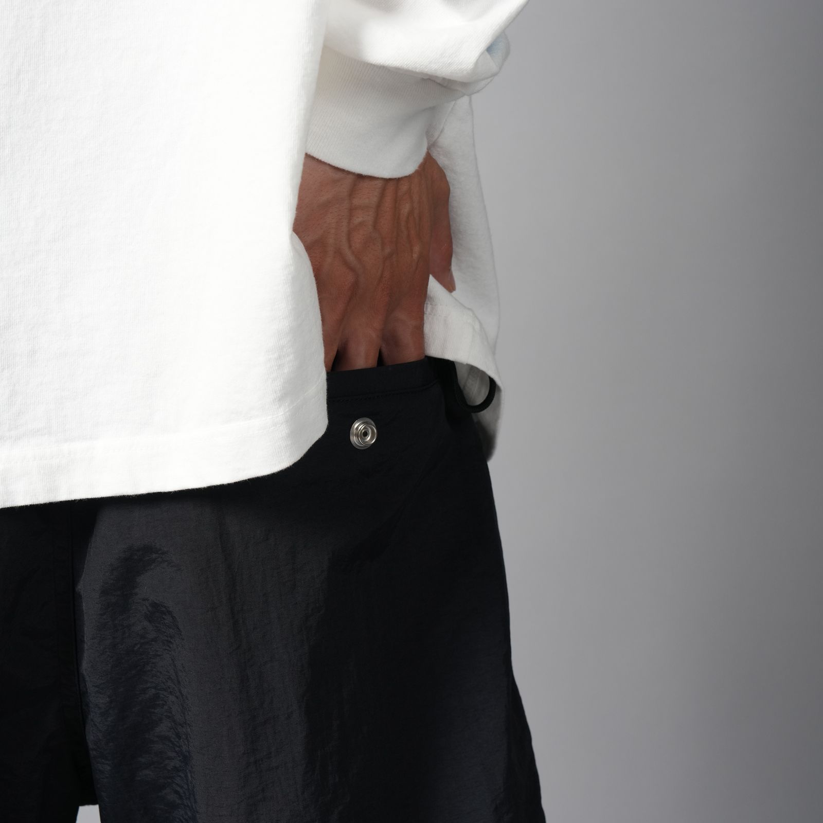 SM-MK8-0000-071 / NYLON SHORTS  / I LOVE SAINT / BLACK / スイムショーツ  (ブラック)