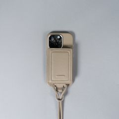 【再入荷】レザーストラップ付iPhoneアクセサリー - カードケース (トープ)
