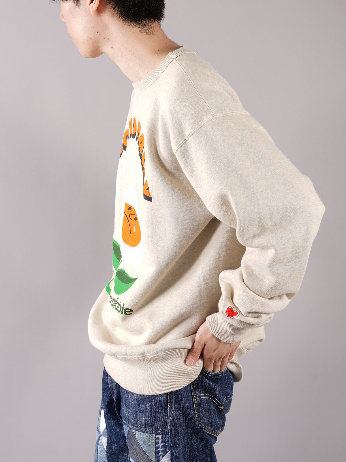 EU-A21-0000-005 / CREW SWEATSH FLOWER / クルー スウェットシャツ フラワー   (グレー)