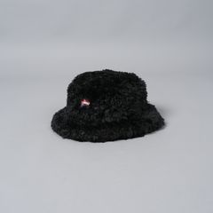 【残りわずか】Faux Fur Big Bucket Hat / フォックスファー ビッグ バケットハット (ブラック)