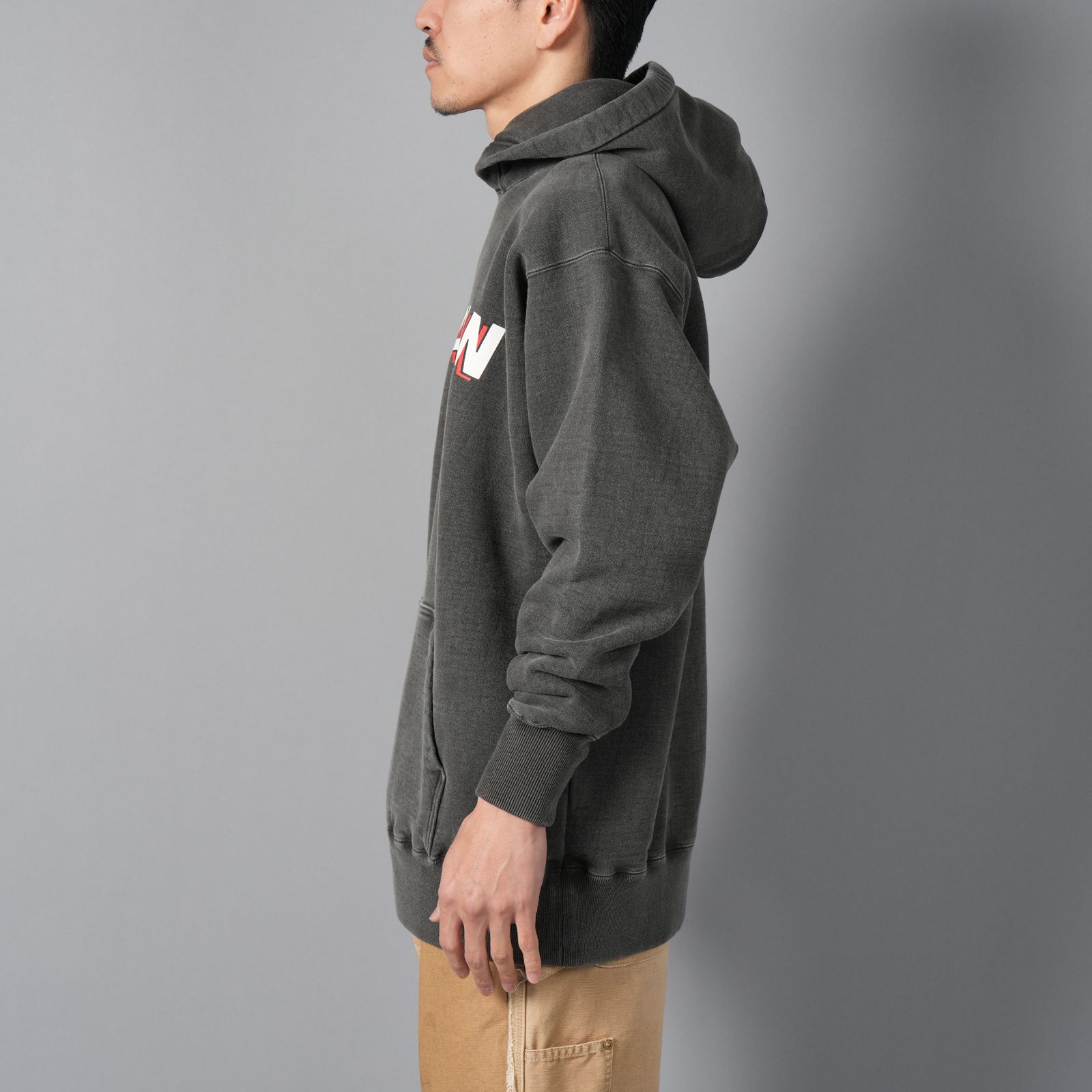 PRINTED HOODIE "COMIC" / プリント フーディー コミック / パーカー (ブラック)