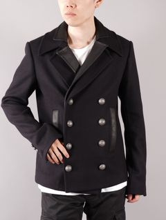 BH2 DOUBLE COLLAR PEA JACKET / ダブルカラー Pコート ジャケット (ショート丈) / ブラック / メンズ