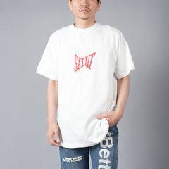 【ラスト1点】SM-YS8-0000-011 / RIBON SAINT / WH+RD / Tシャツ (ホワイト/レッド)