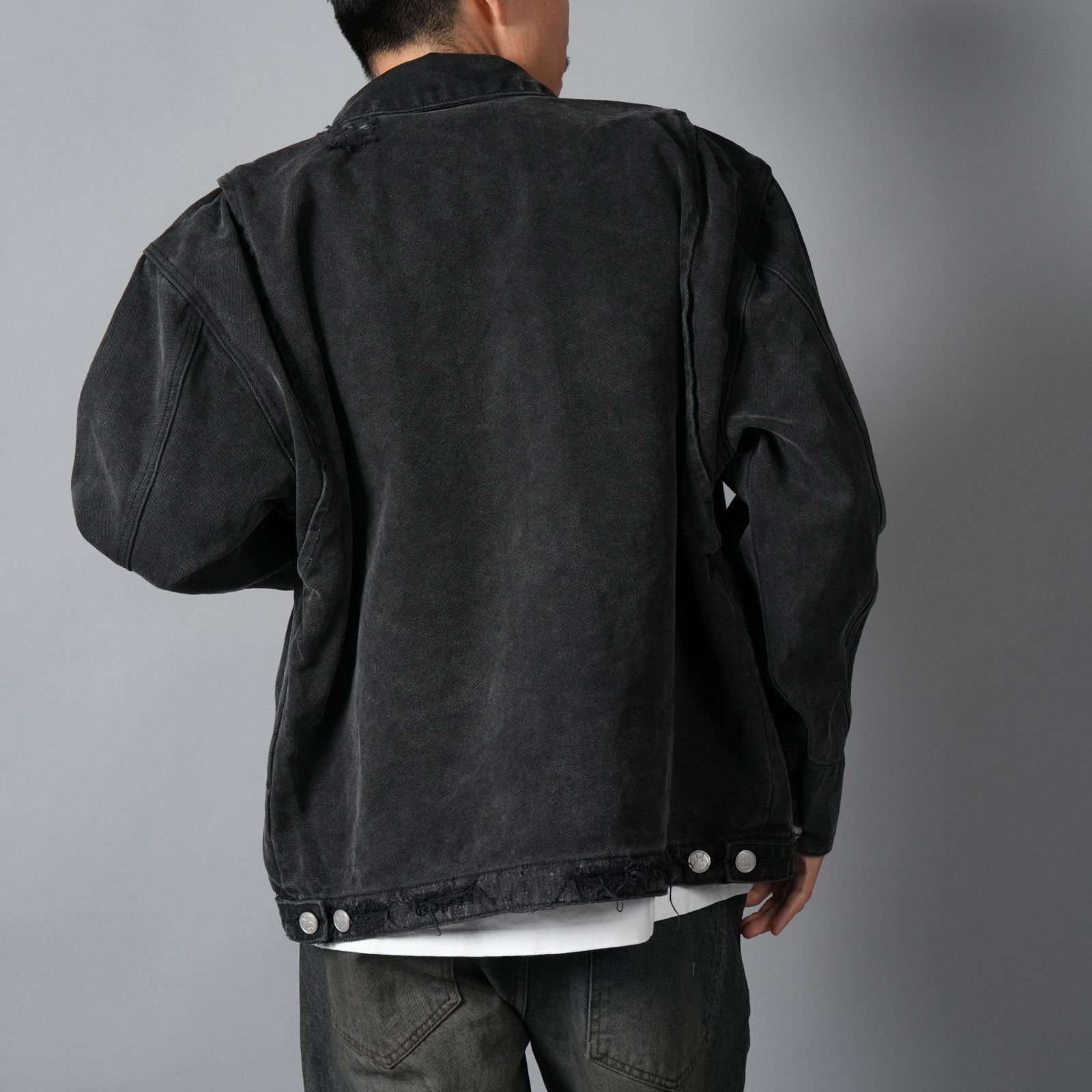HENCH, distressed work jacket / ワークジャケット (ブラック)
