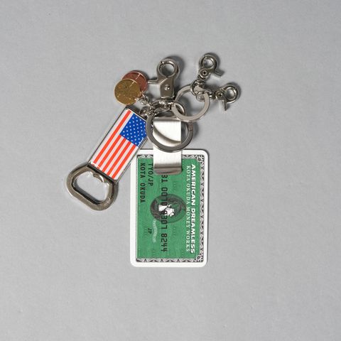 MONEY CLIP KEYRING (STELL) / マネークリップキーリング (シルバー/グリーン)