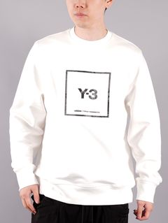 ラスト1点 / U SQUARE LABEL GRAPHIC CREW SWEAT SHIRT / ユニセックス スクエア ラベル グラフィック クルー スウェットシャツ (ホワイト)