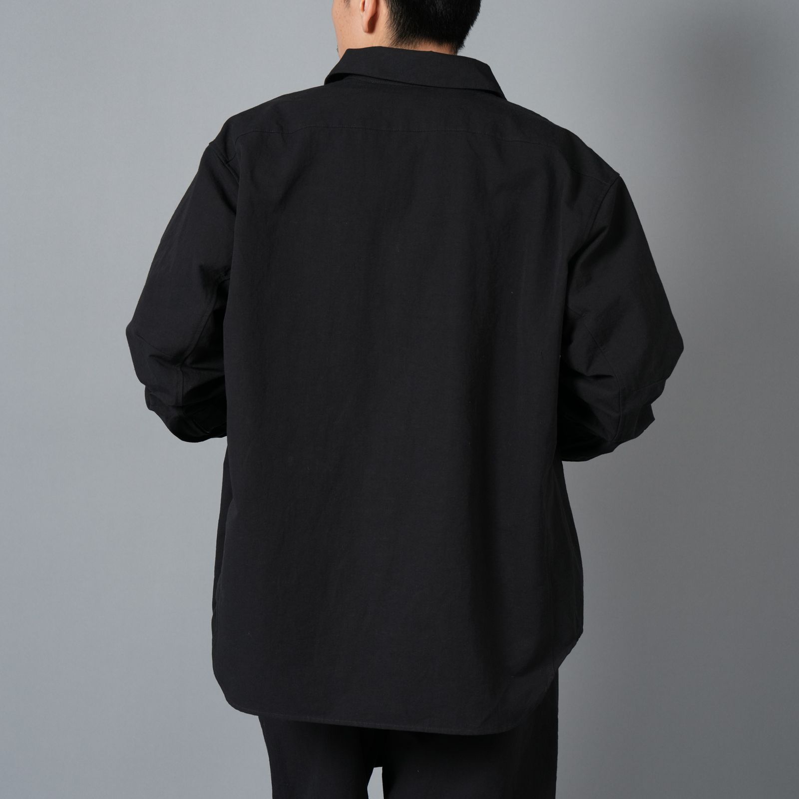 【ラスト1点】【限定】WATER REPELLENT NATURAL FABRIC SHIRT OUTERWEAR / シャツ (ブラック)