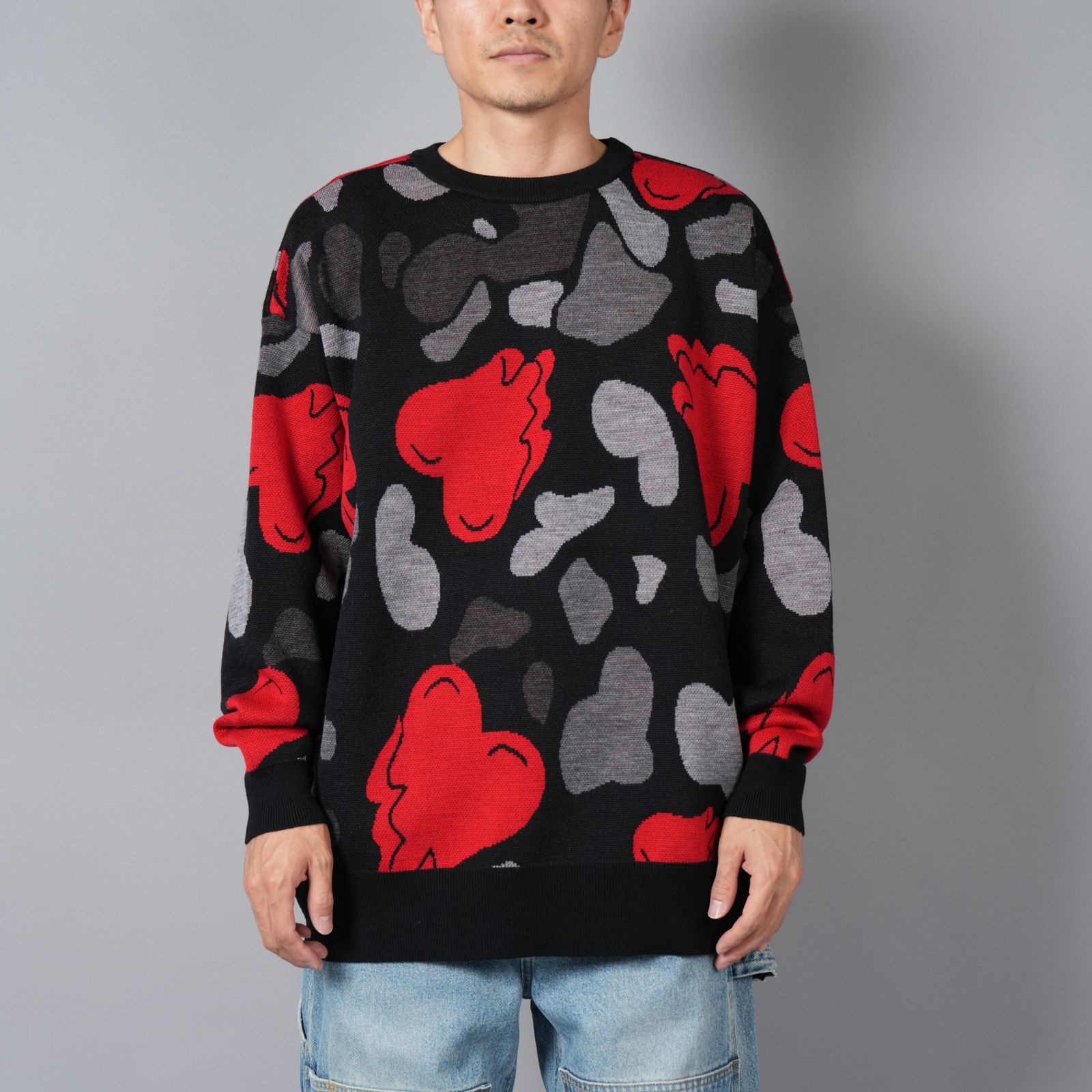 HEART CAMO KNIT / ハートカモニット (ブラック)