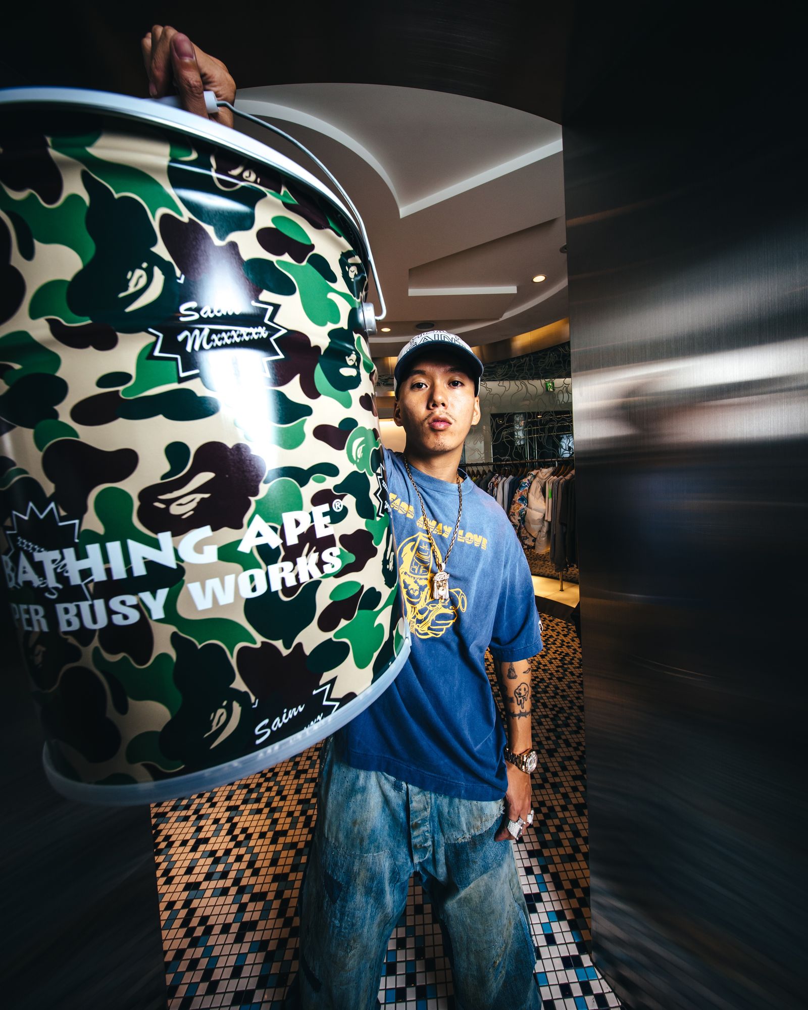 【コラボ】SM-MK8-0000-C61 / BAPE_CAN STOOL / CAMO / カンスツール (カモフラージュ)