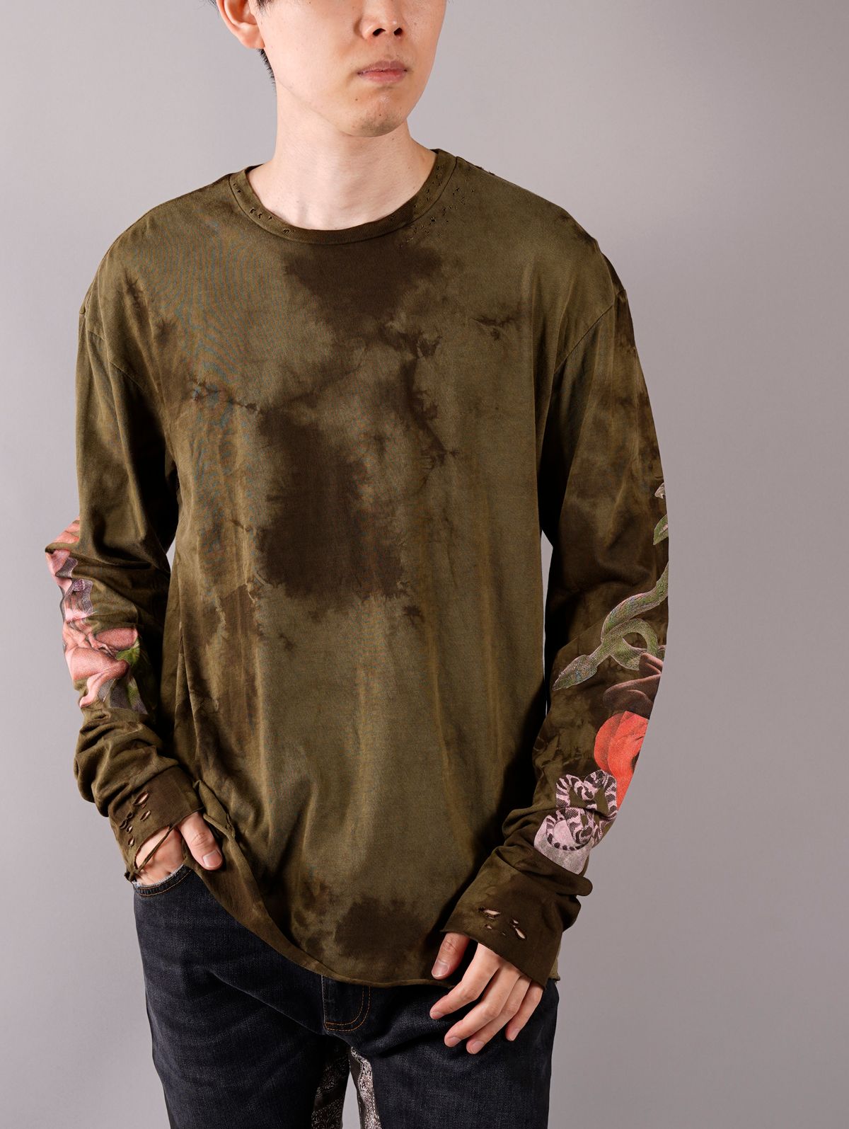 【ラスト1点】 AMAZONIAN LONG SLEEVE T-SHIRT / ロングTシャツ(オリーブ)リンジーエリオット
