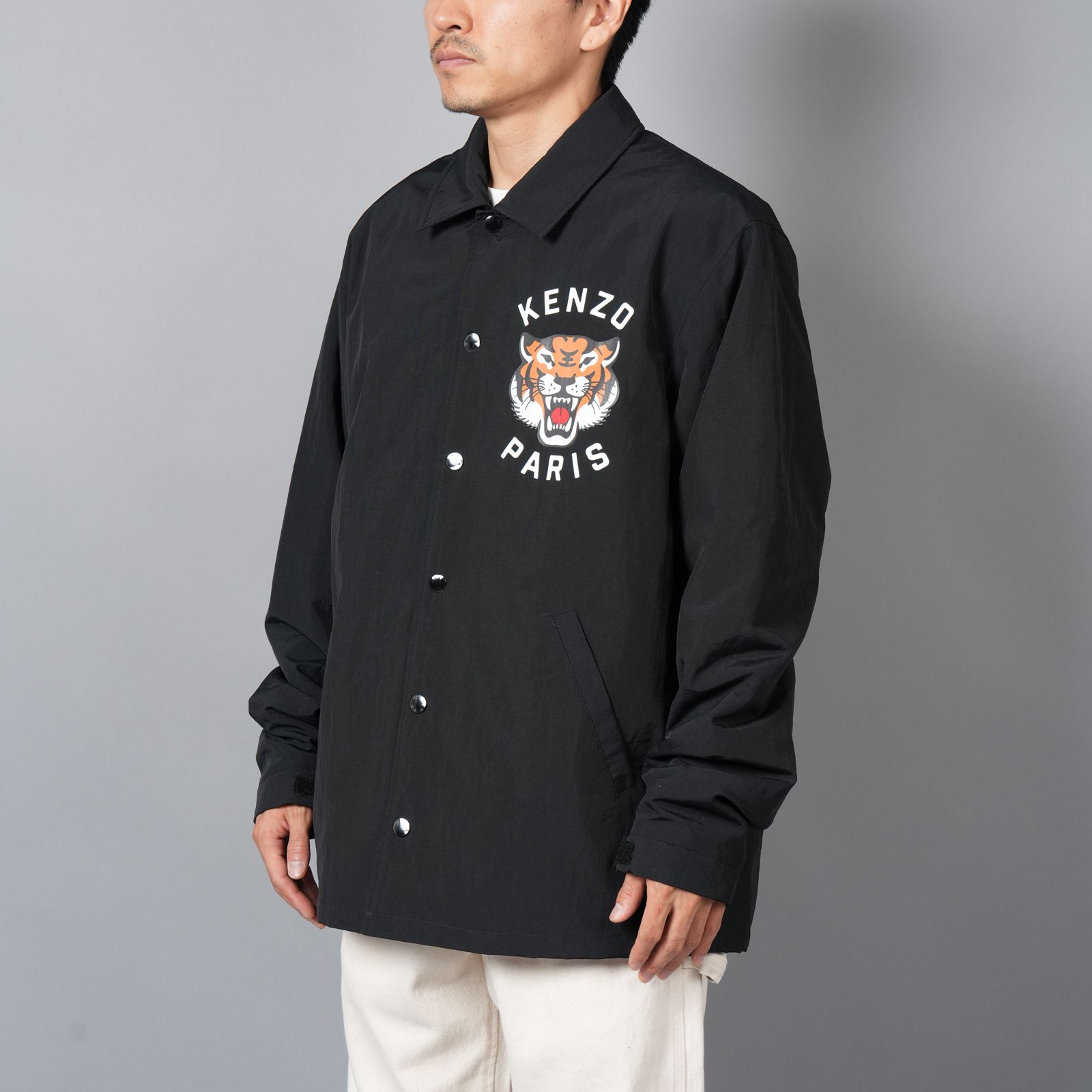 【ラスト1点】'KENZO LUCKY TIGER' キルティング コーチ ジャケット  (ブラック)