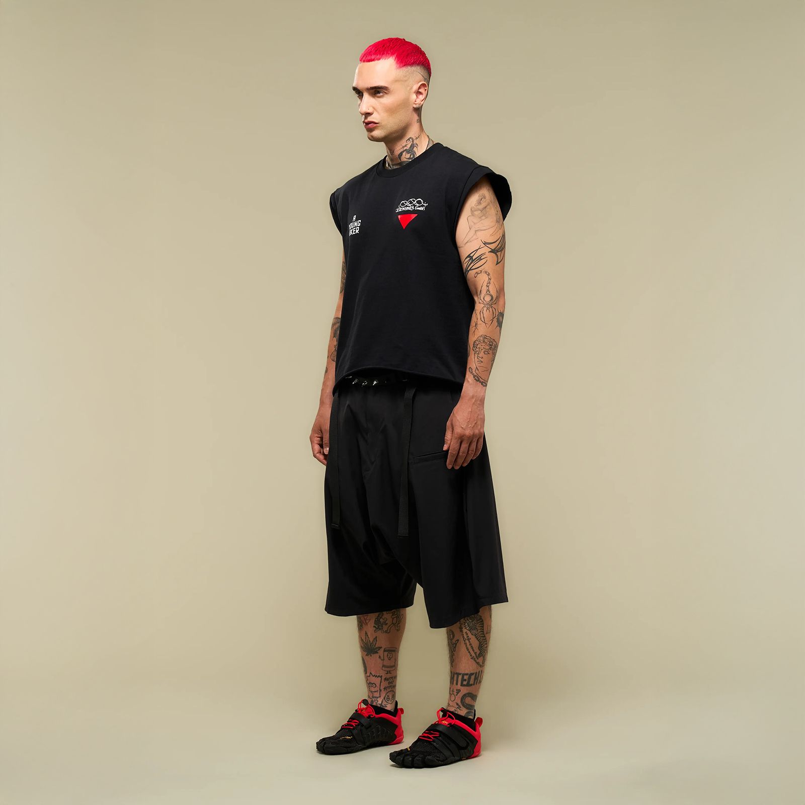 SP62-M / NYLON STRETCH WEB BELT SHORT PANT / ショートパンツ [ウルトラワイドフィット][ストレッチ入り] (ブラック)