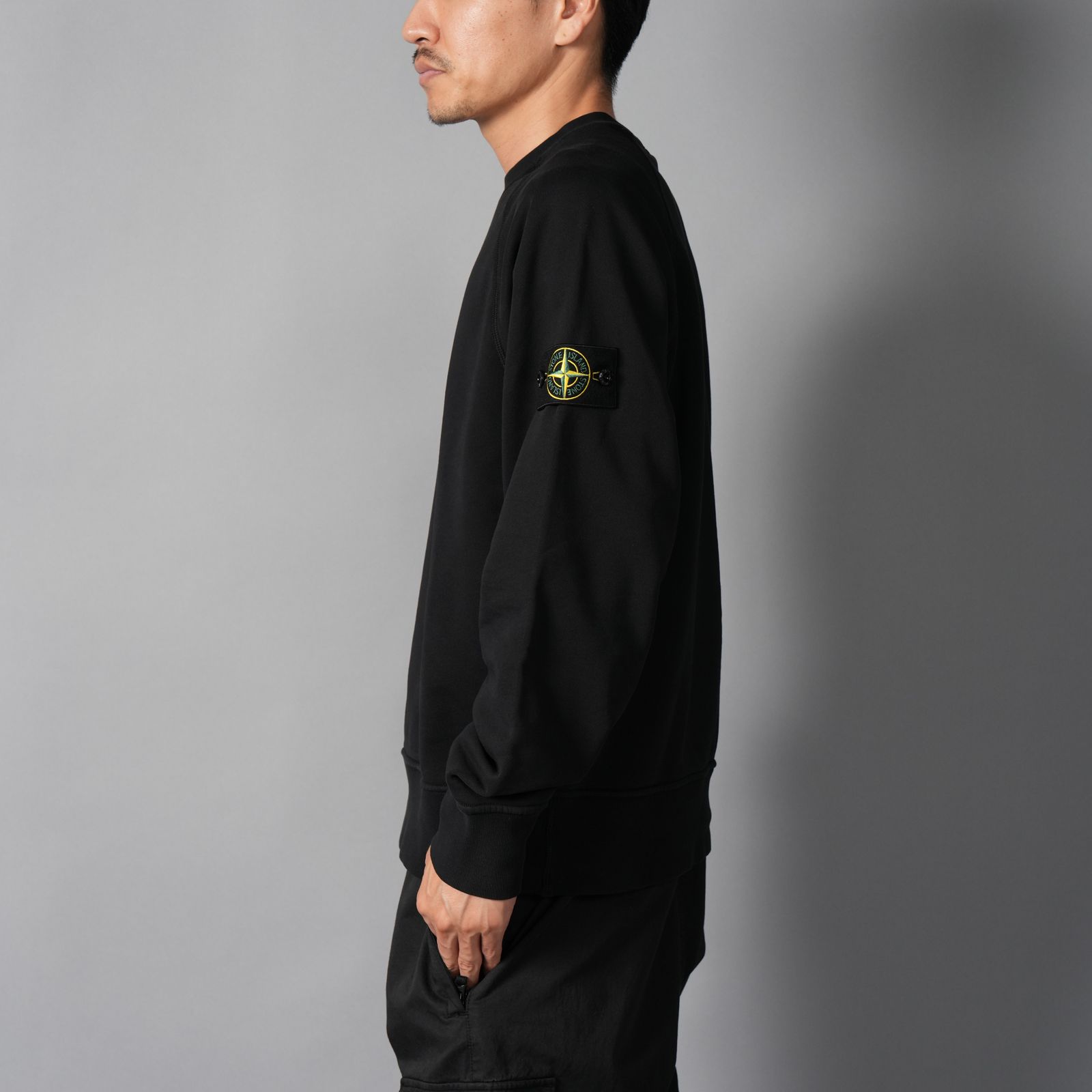 6100008 / ORGANIC COTTON FLEECE  / クルーネックスウェット  [オーバーフィット] (ブラック)