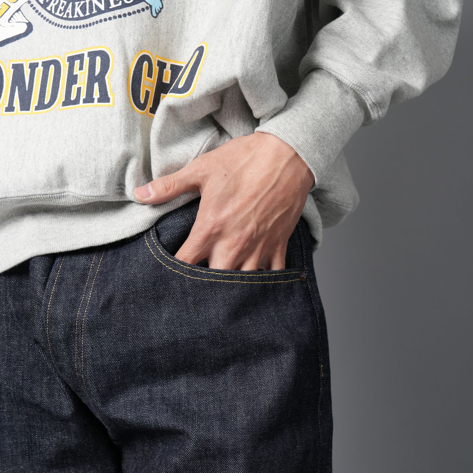 【残りわずか】【コラボ】SM-HR1-0000-C61 / BB_DENIM PNT /  5PKTS REGID / BLUE / デニムパンツ (ブルー)