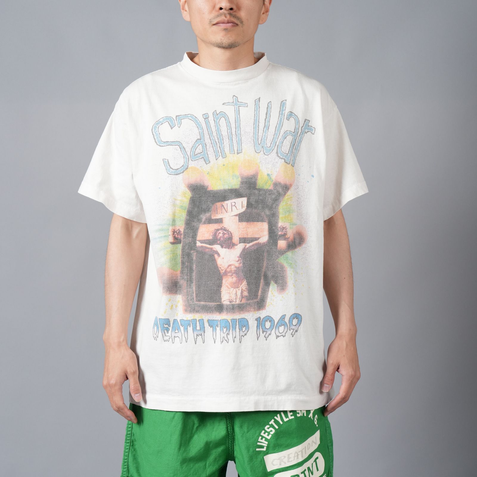【ラスト1点】[4月27日(土)10時発売!!] SM-YS8-0000-007 / SS TEE / SAINT WAR / WHITE / Tシャツ (ホワイト)