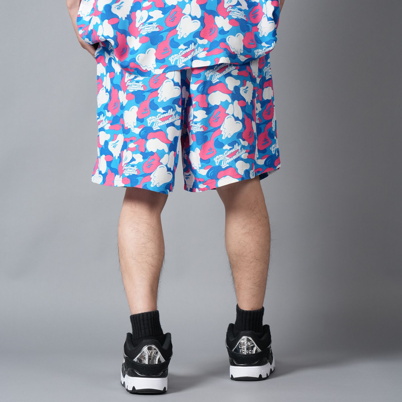 【コラボ】EU-MK8-0000-C06 / EU APE ALOHA SHORTS / BLUE / ショーツ (ブルー)