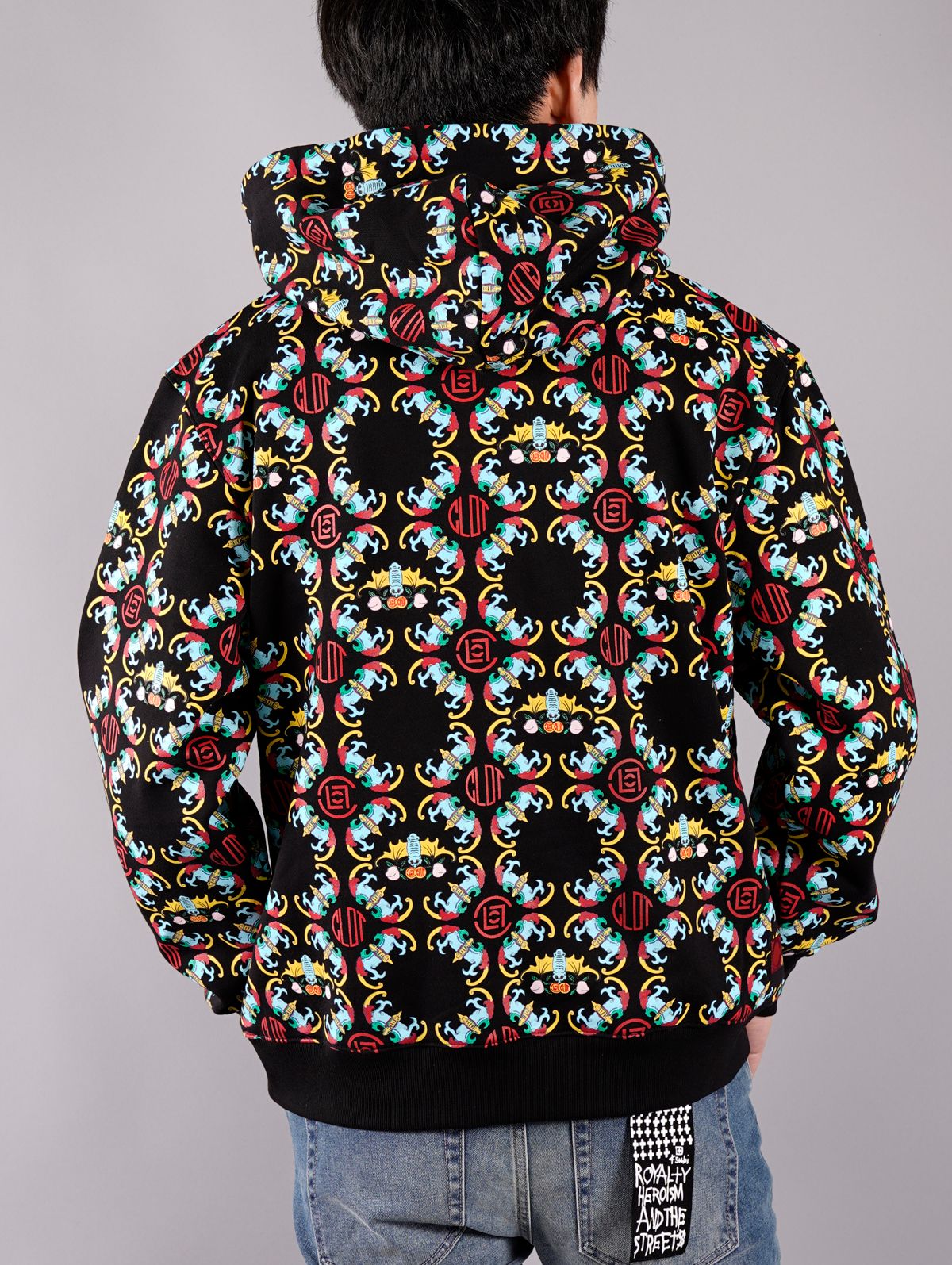 ラスト1点 / CHINESE PRINT HOODIE / チャイニーズ プリントフーディー (ブラック)
