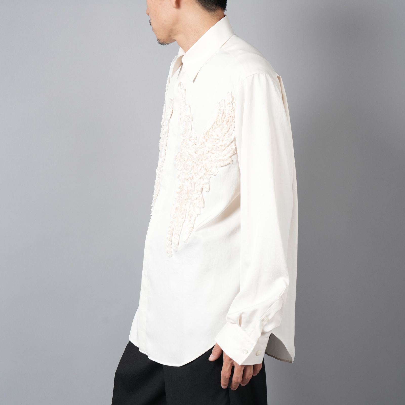 【ラスト1点】BIRD EMBROIDERY SHIRTS / バード エンブロイダリー シャツ (ホワイト)