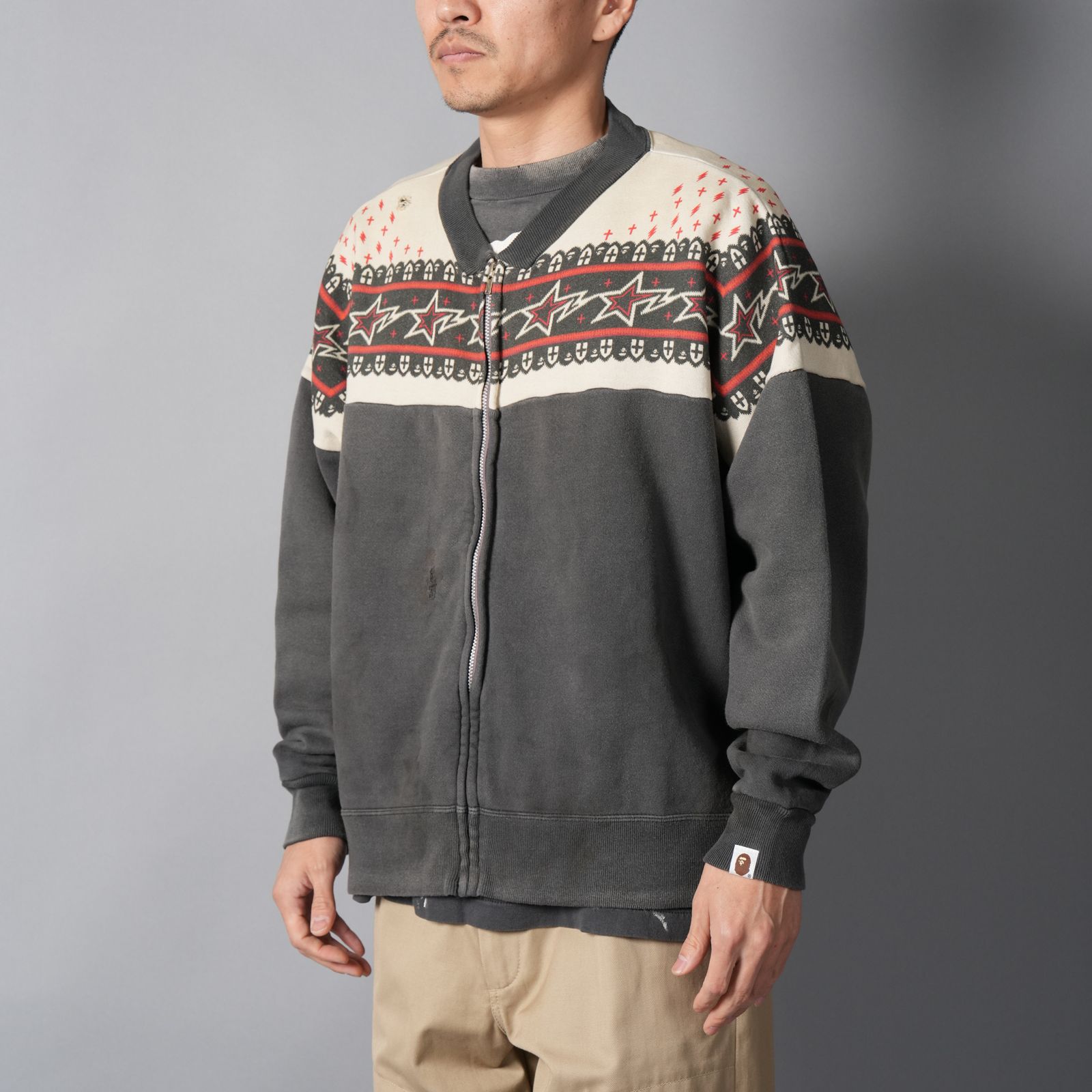 【ラスト1点】【コラボ】SM-MK8-0000-C52 / BAPE_ZIP CARDIGAN / ジップカーディガン (ブラック)