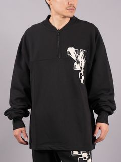 【ラスト1点】 Y-3 GRAPHIC LOGO FRENCH TERRY CREW SWEATER   / グラフィックロゴ フレンチテリー クルーセーター / ジップアップスウェット (ブラック)
