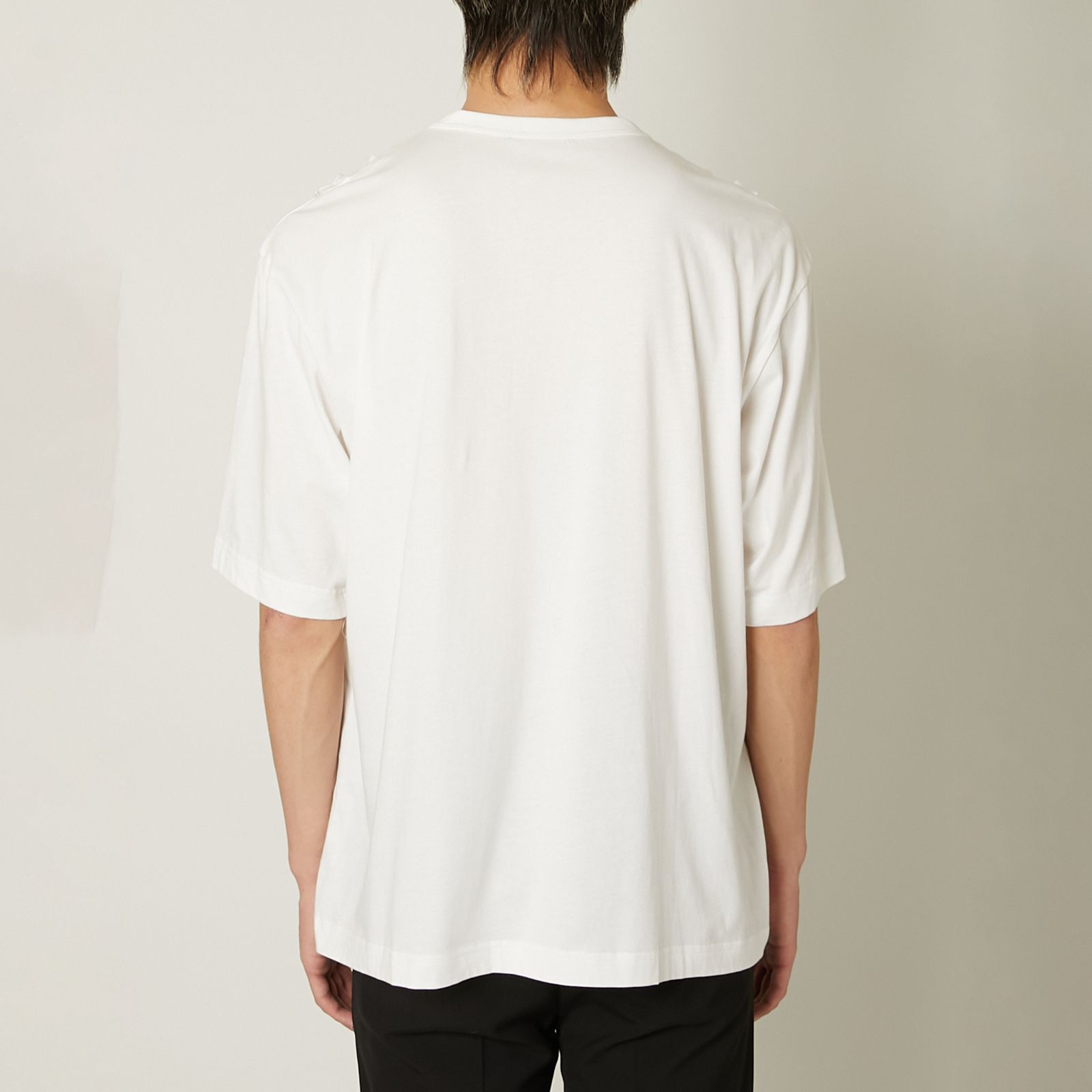 【ラスト1点】RUFFLE PRINT JERSEY / ラッフルプリント ジャージー / Tシャツ (ホワイト)