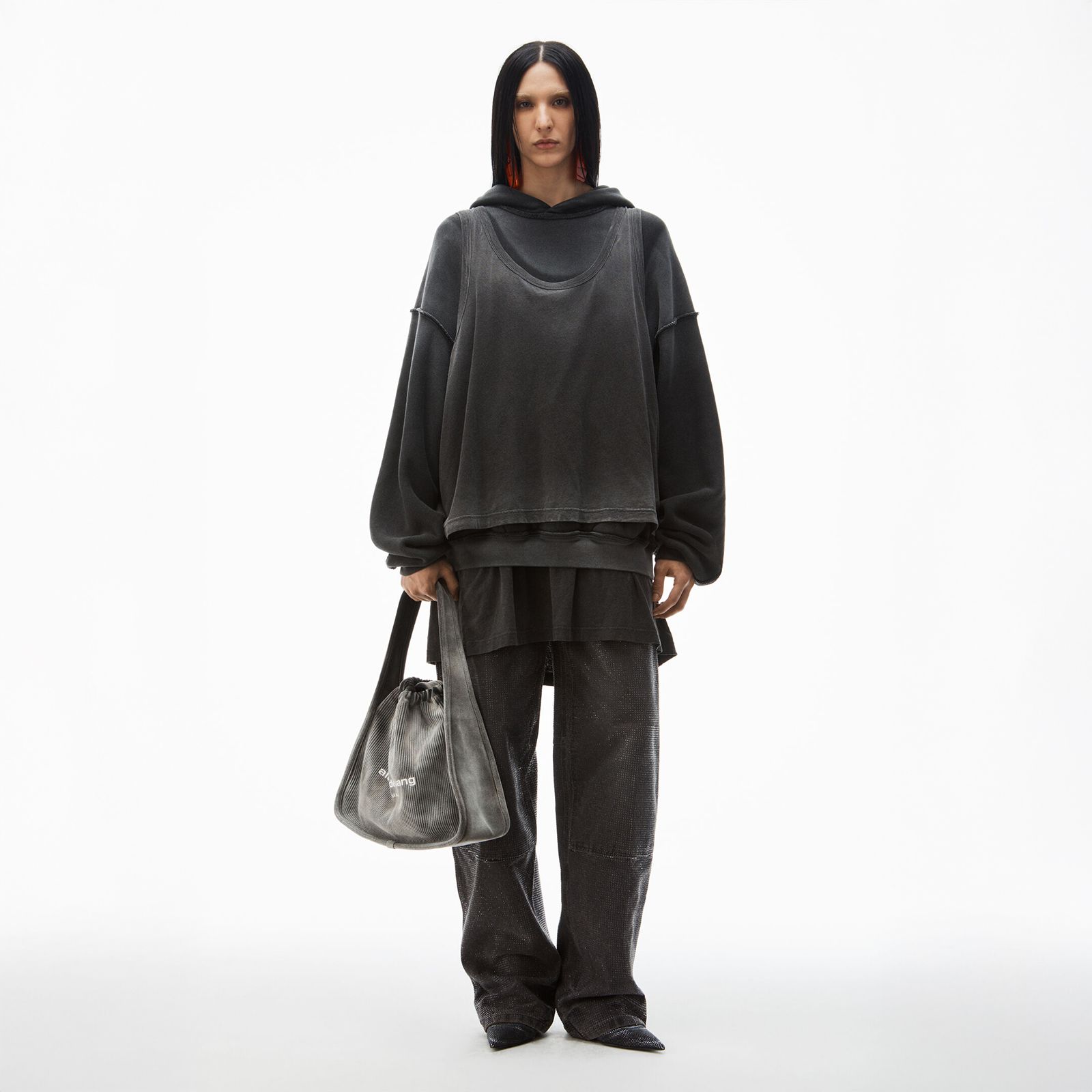 alexander wang - OVERSIZED UNISEX TRIPLE LAYER HOODIE