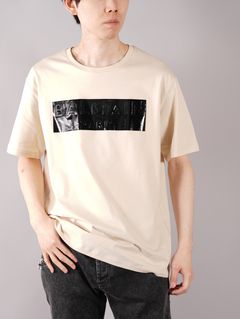【ラスト1点】 BALMAIN TAPE T-SHIRT / ロゴ テープ Tシャツ / ベージュ / コットン / メンズ