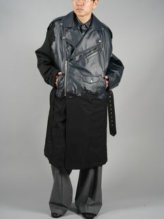 TRENCH RIDERS c#black / トレンチコート ライダースジャケット / ブラック/ オーバーシルエット
