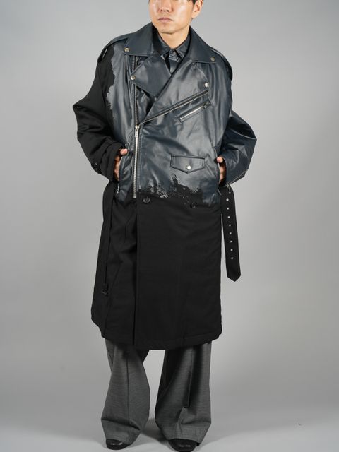 TRENCH RIDERS c#black / トレンチコート ライダースジャケット / ブラック/ オーバーシルエット