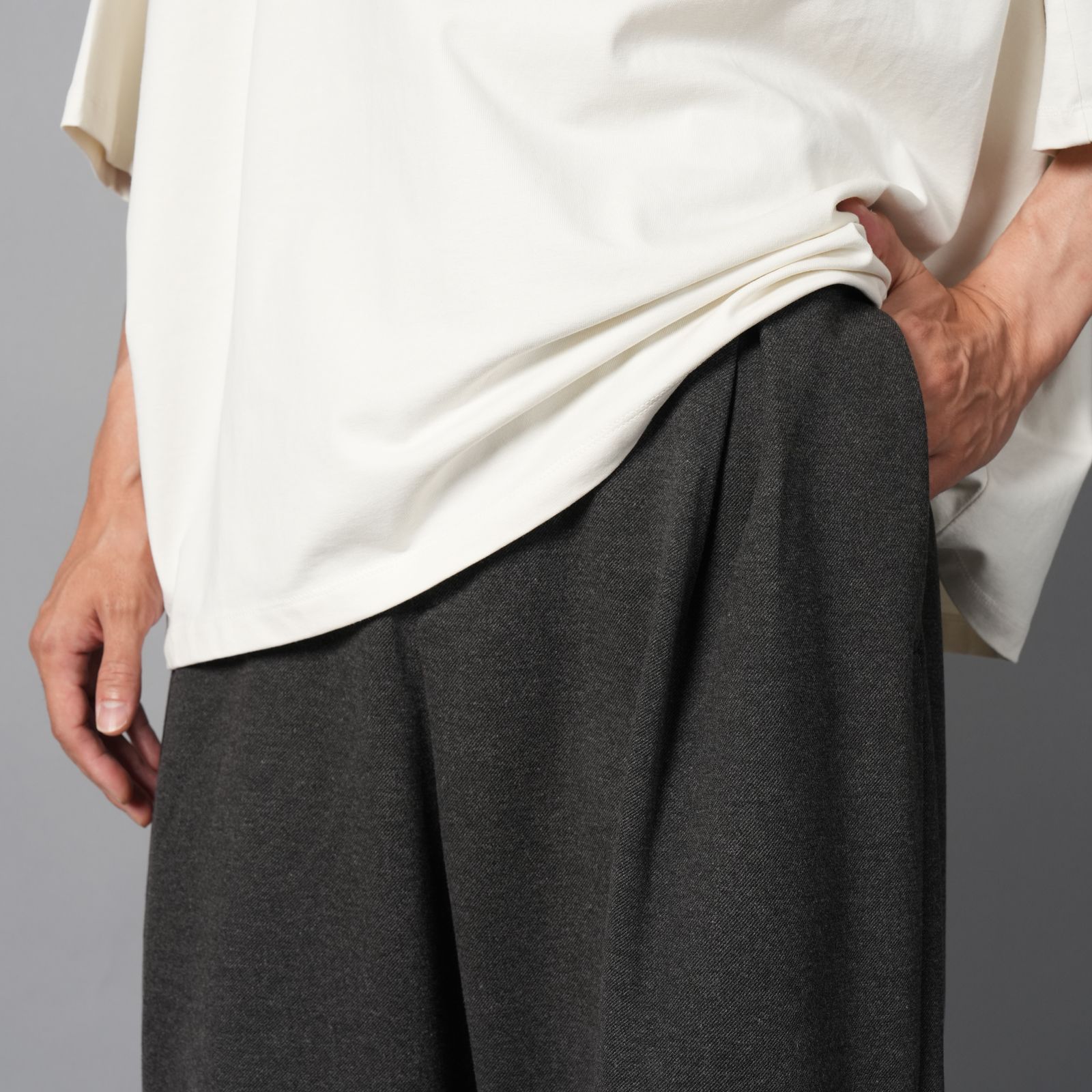 PULL ON PANT / プルオンパンツ (チャコールツィード)