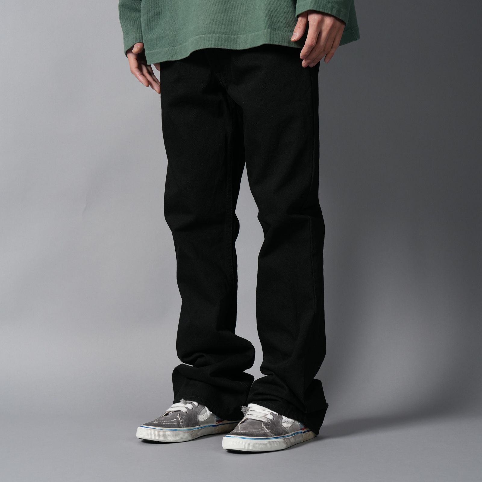 【ラスト1点】SM-MK8-0000-078 / BLACK DENIM PANTS / FLARE / デニムパンツ (ブラック)