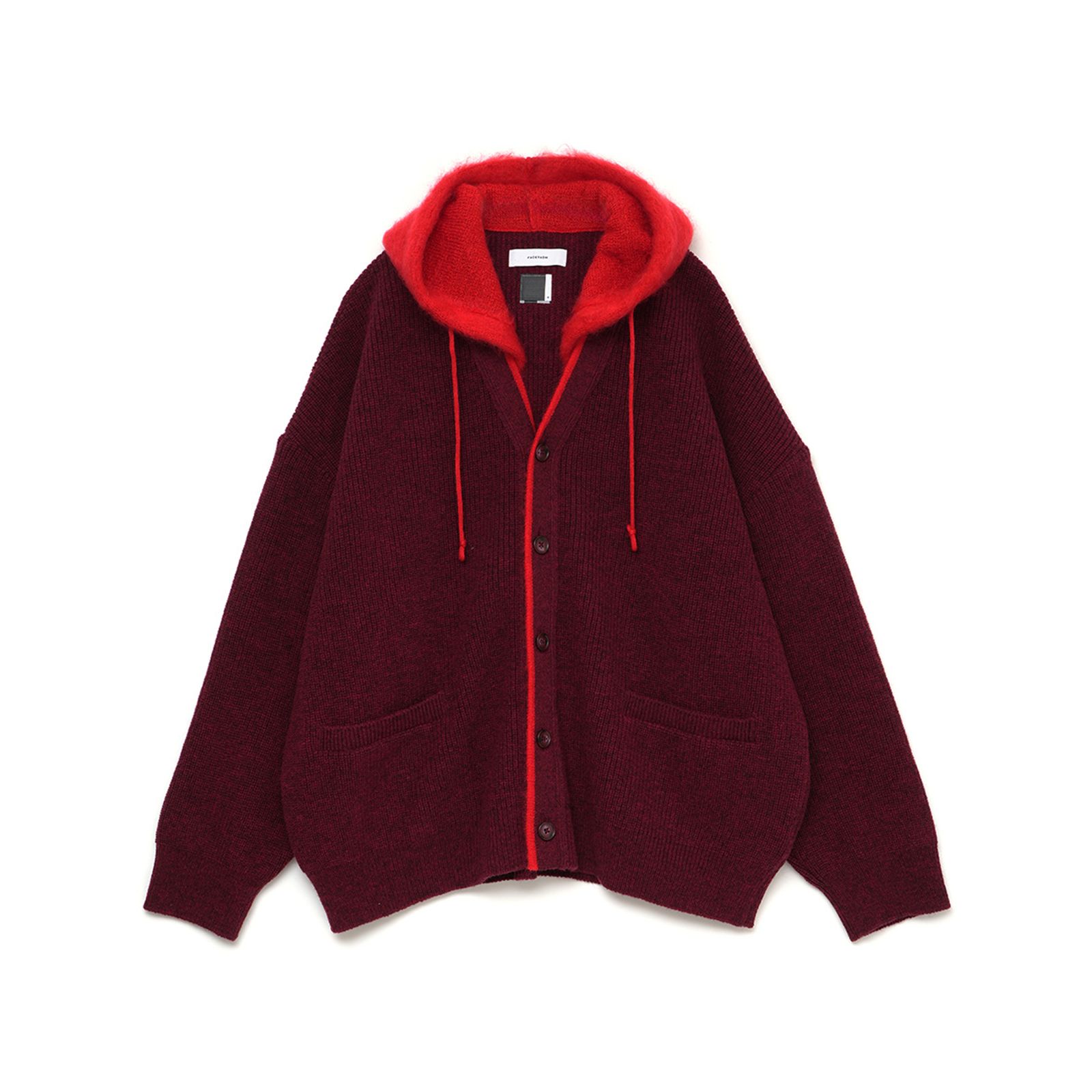 【ラスト1点】HOODED CARDIGAN / フーデッド カーディガン  (レッド/レッド)