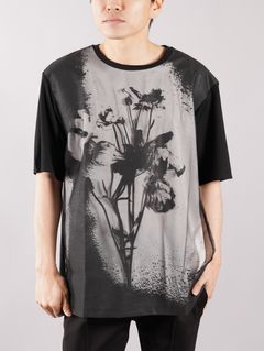 【ラスト1点】LAYERED T-SHIRTS / レイヤード Tシャツ (半袖) / ブラック / オパール加工