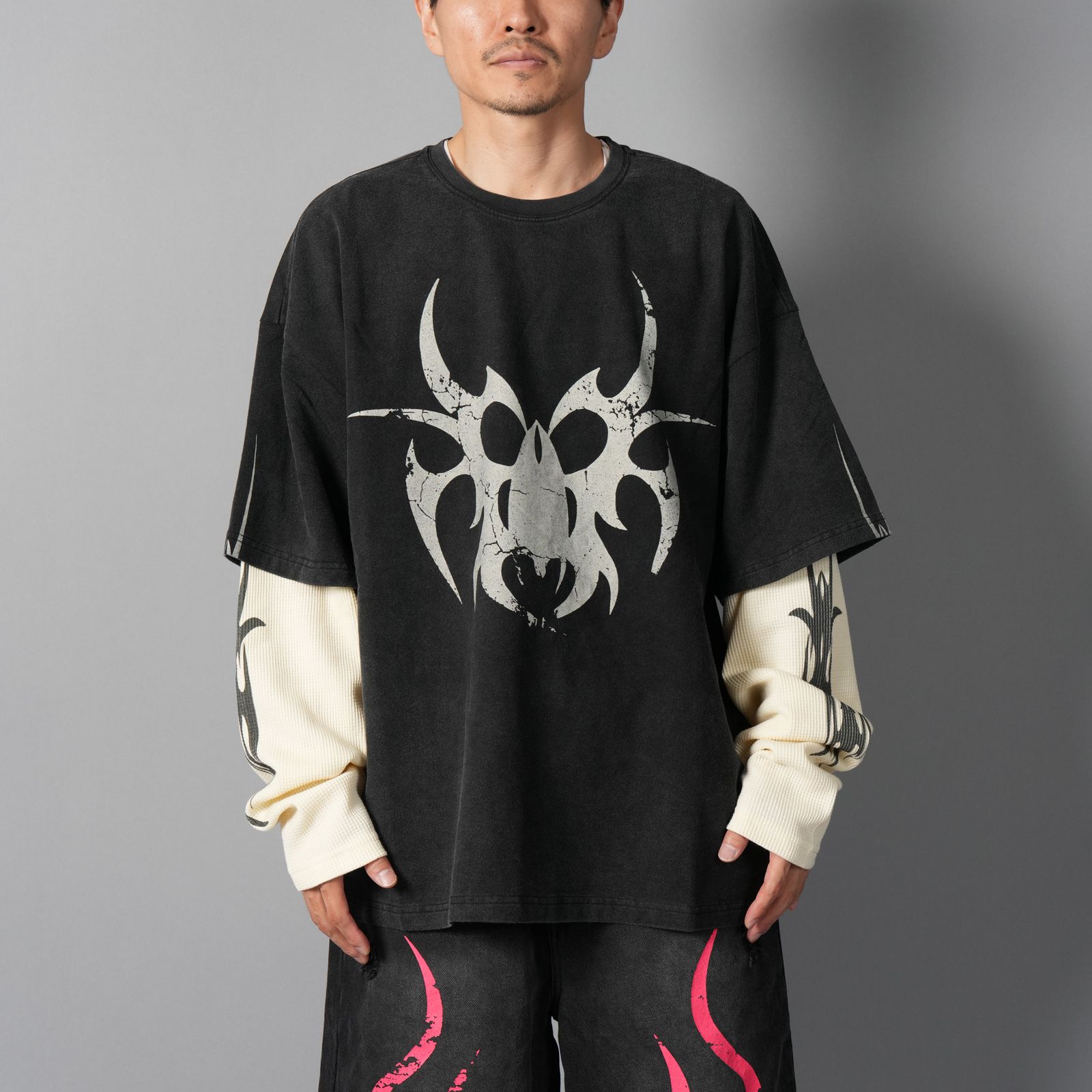 Roach Layered Longsleeve / ローチ レイヤード ロングスリーブ (クリーム/ブラック)