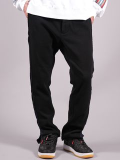 【ラスト1点】LAYERED WAFFLE SWEAT PANTS / スウェットパンツ / ブラック / メンズ