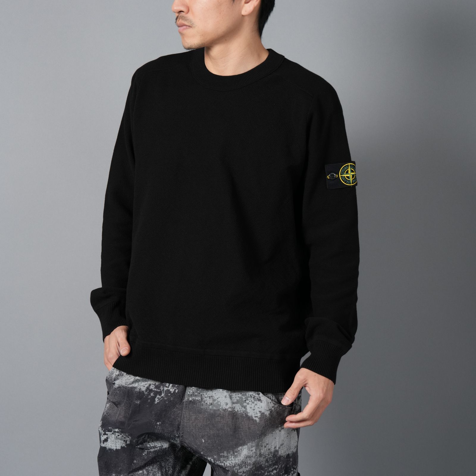 【ラスト1点】5100036 / SOFT ORGANIC COTTON, MICRO STITCH / ニット  (ブラック)
