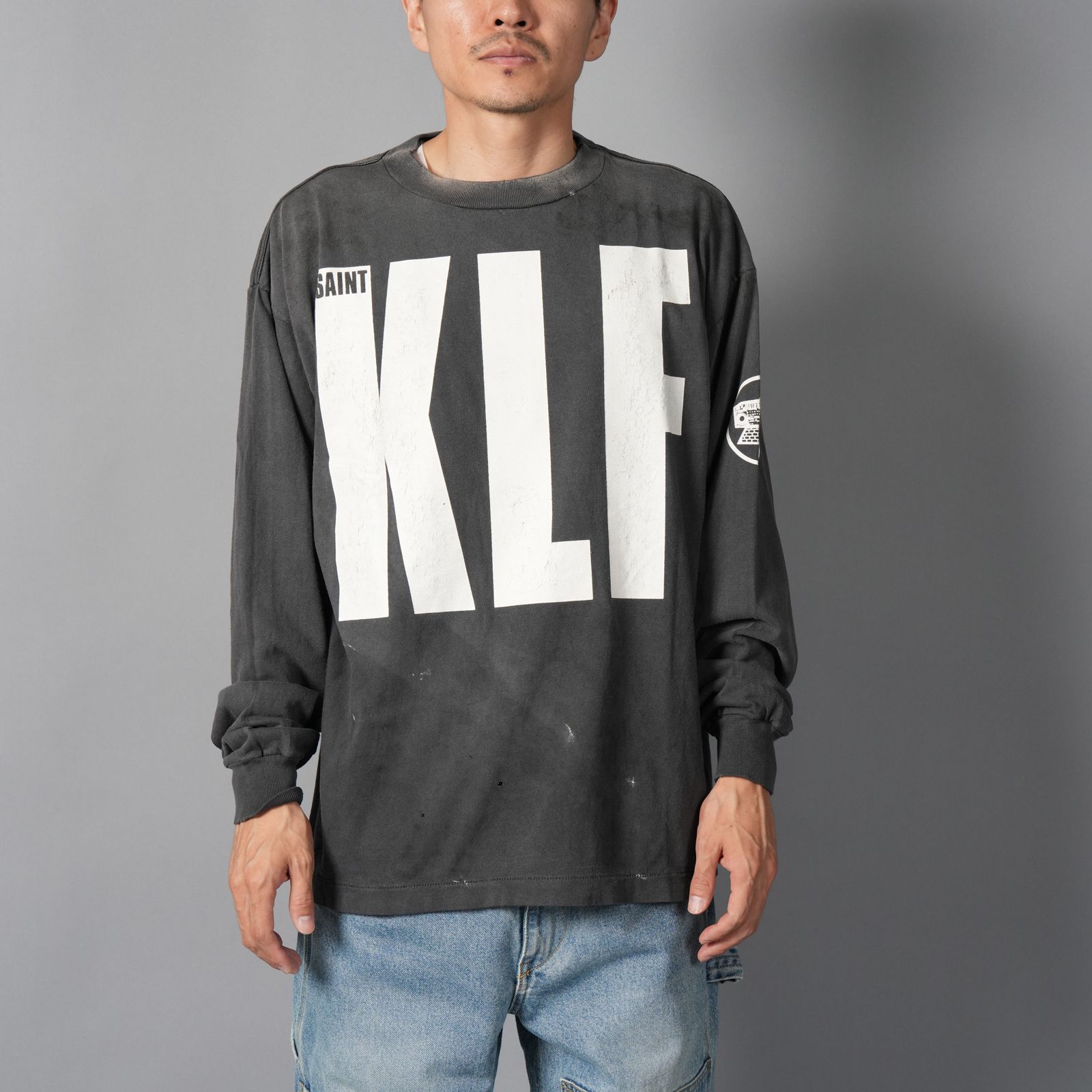 【ラスト1点】【コラボ】SM-HR1-0000-C03 / KLF  / LS TEE / WHITE KLF / BLACK / ロンT・カットソー (ブラック)
