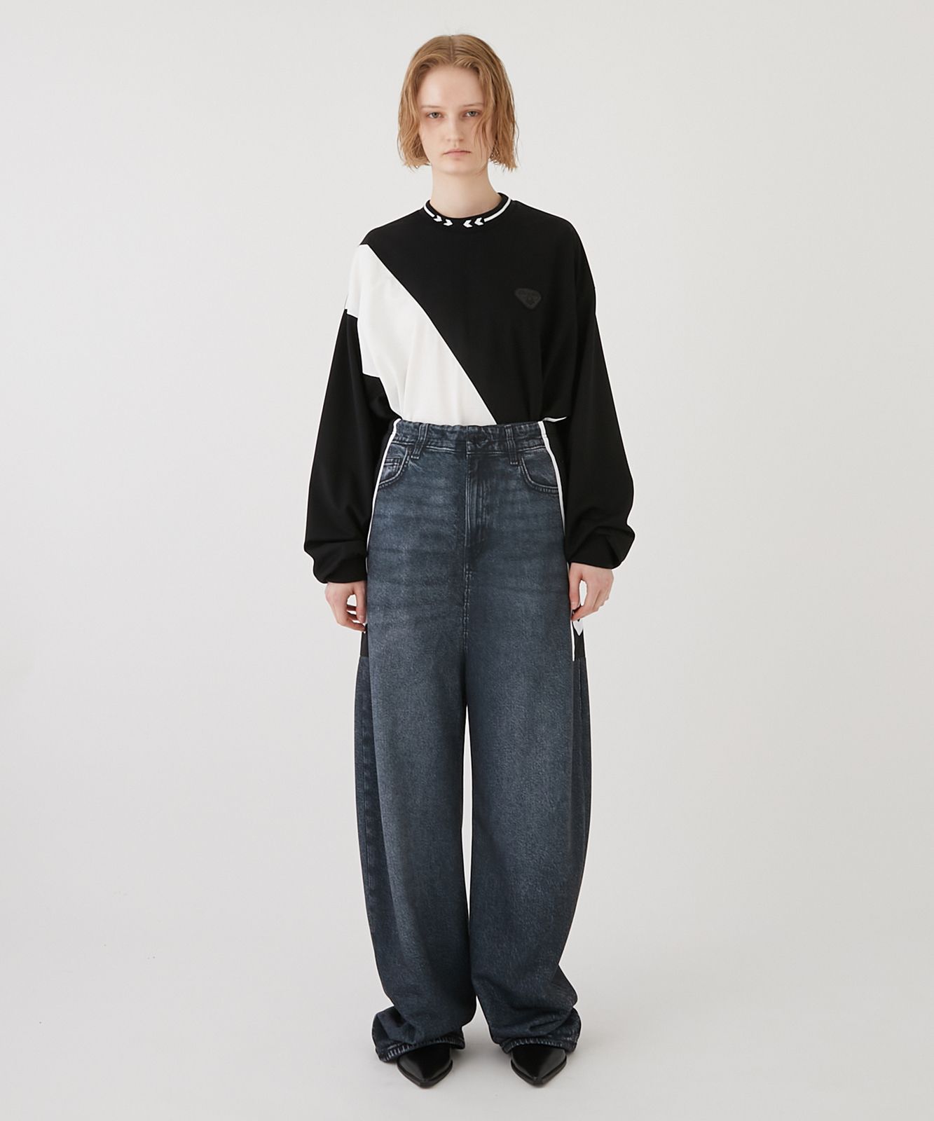 TRANS DENIM SWEAT TROUSER / トランス デニム スウェット トラウザー (ブラック)
