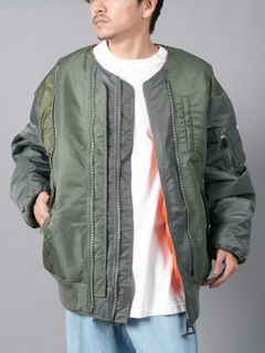 【ラスト1点】【限定】  FACETASM × AVIREX × DOGS MA-1 JACKET / ボンバージャケット (カーキ)