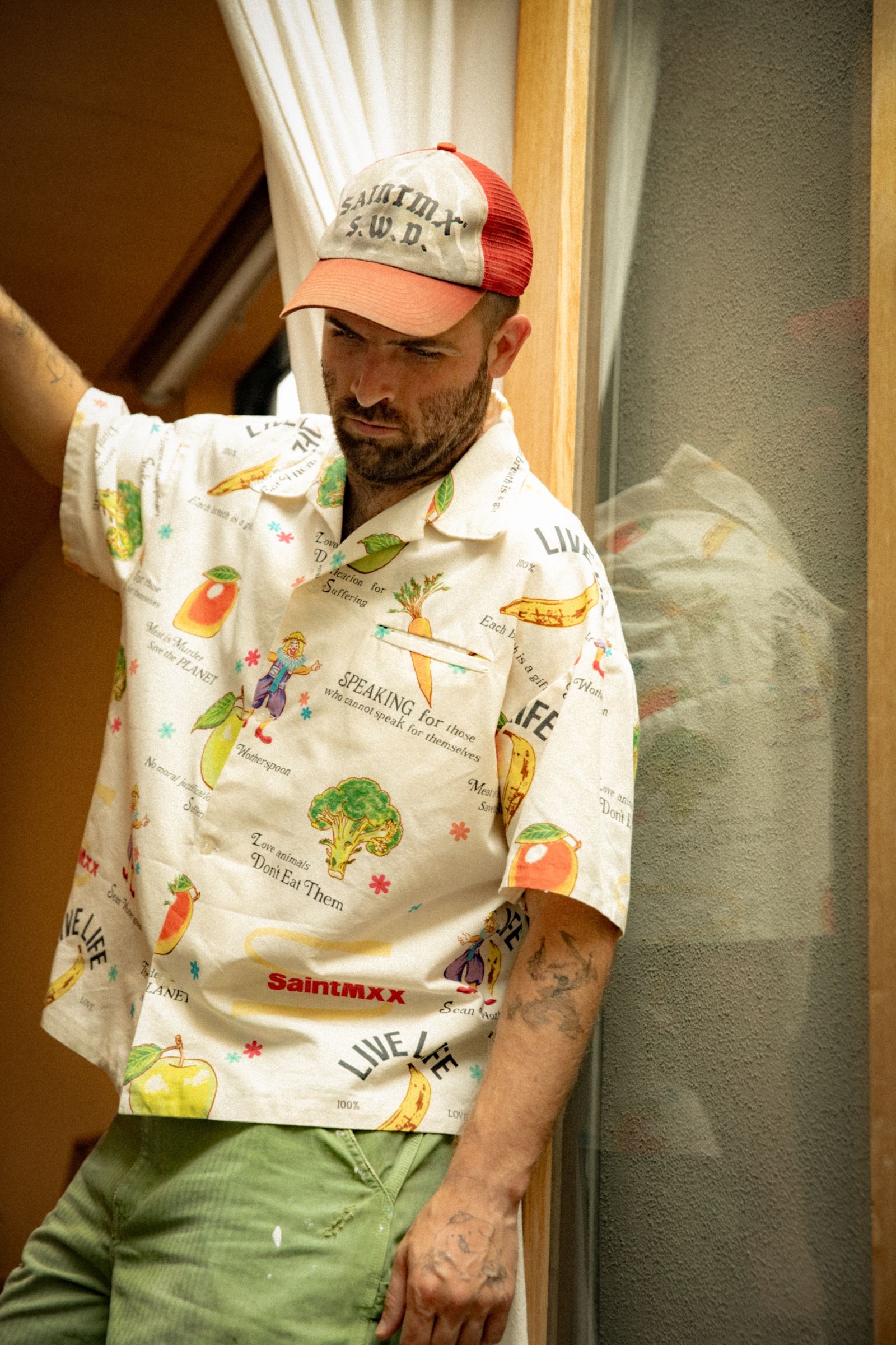 【コラボ】SM-MK8-0000-C10 / SW_OPEN COLLAR SHIRT / WHITE / オープンカラーシャツ  (ホワイト)