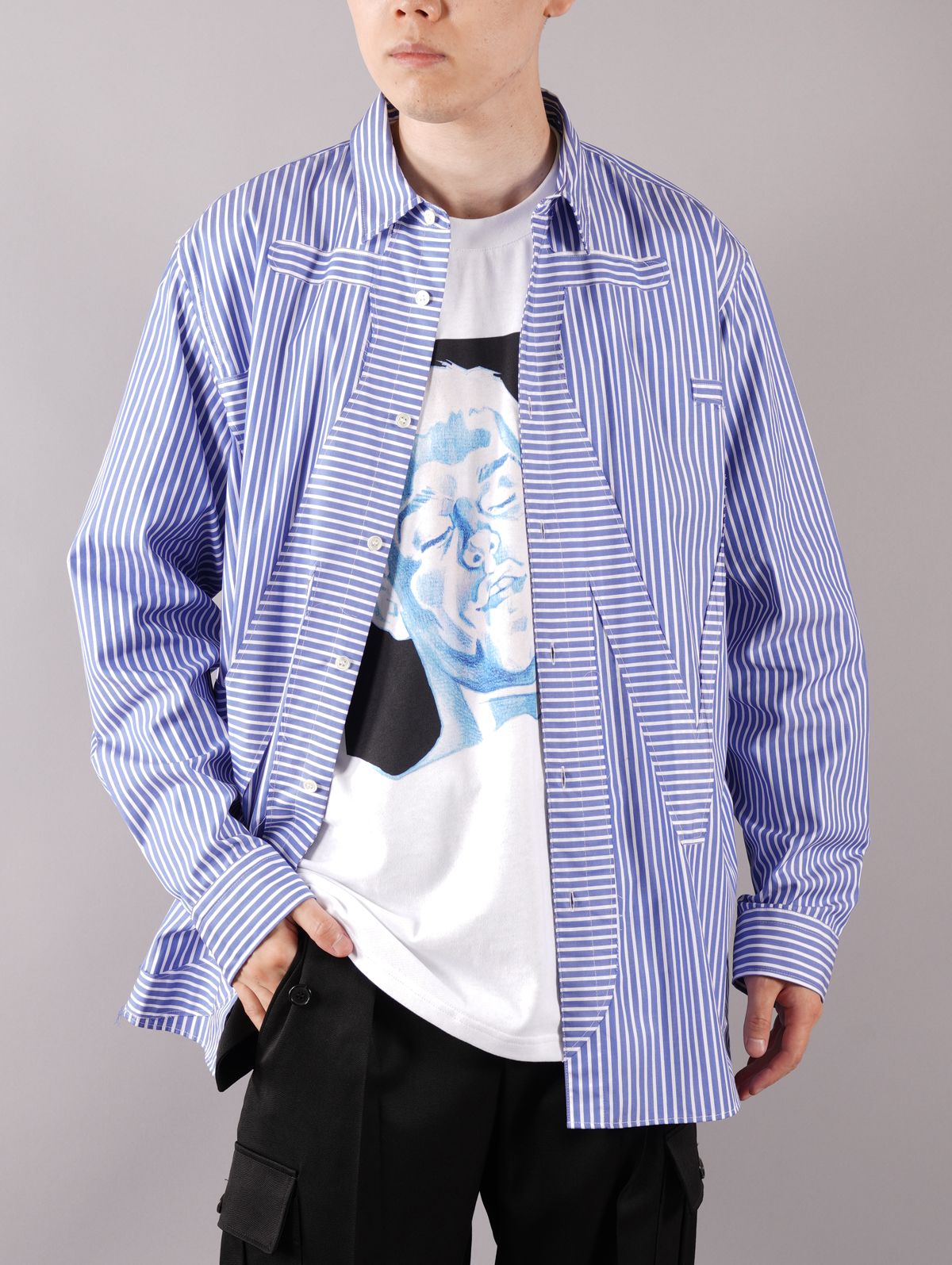 JW ANDERSON - ラスト1点 / ANCHOR MOTIF STRIPED SHIRT JW ANDERSON - ラスト1点 / ANCHOR MOTIF STRIPED SHIRT