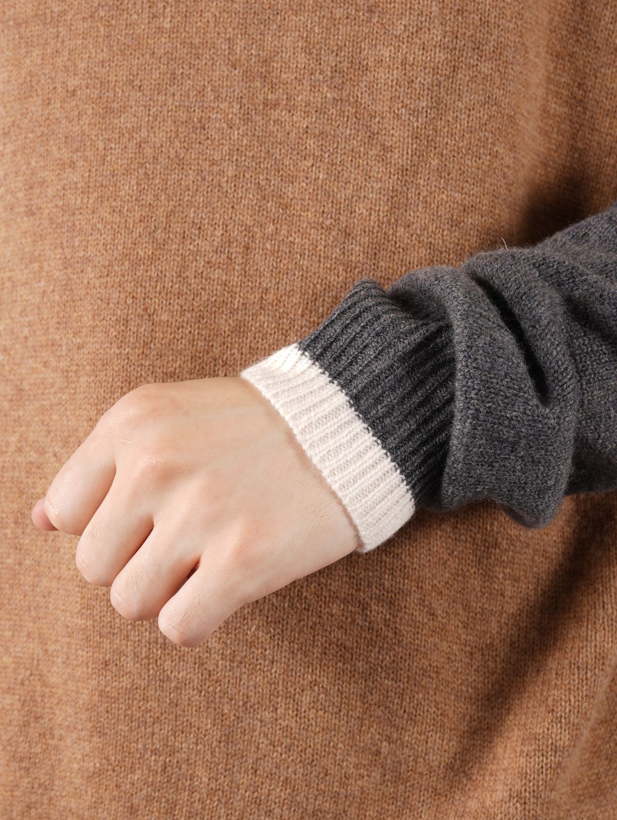 COLOURBLOCK KNITTED JUMPER / カラーブロック ニッテッド ジャンパー (オレンジ)