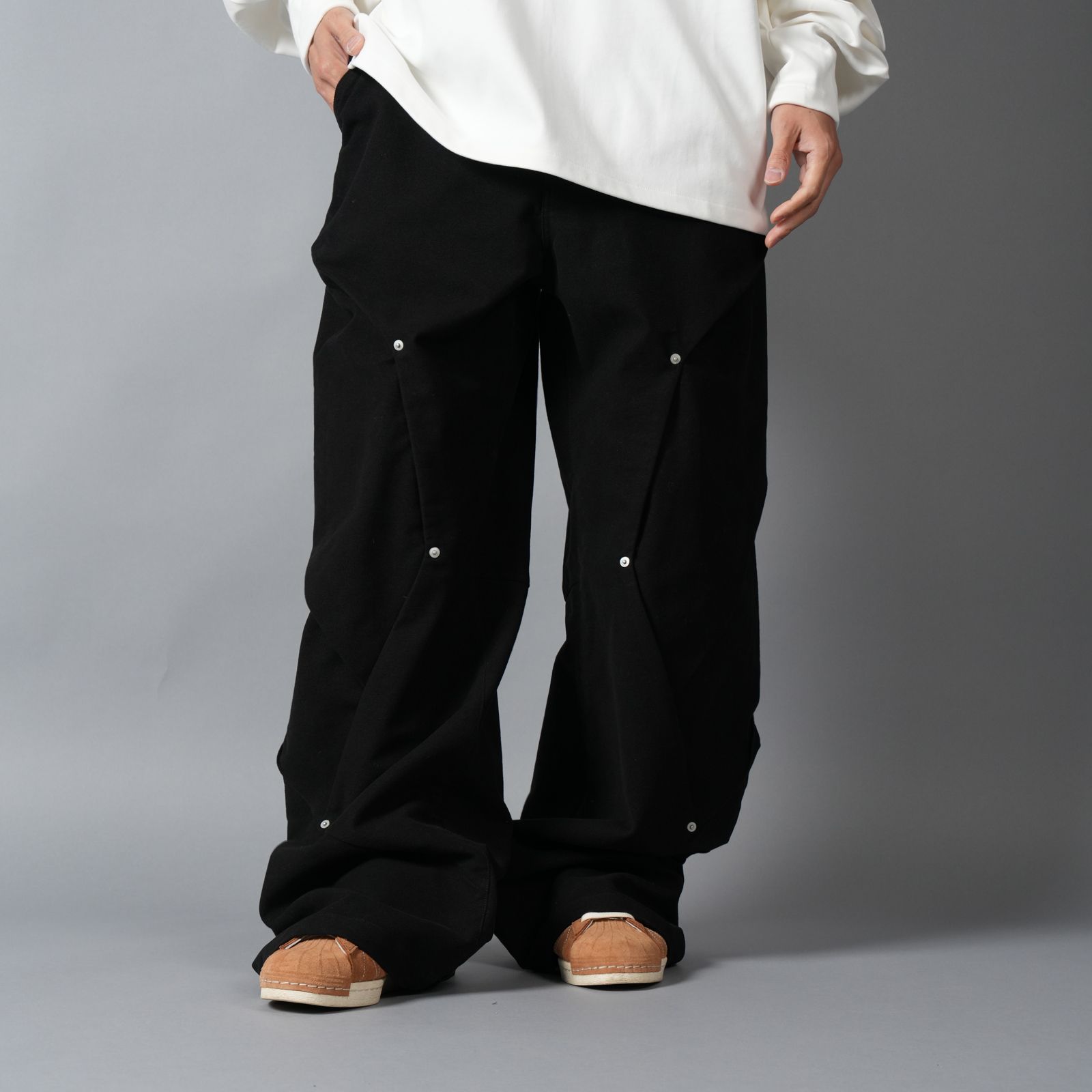 3D Double Knee Trousers / ダブルニー トラウザーズ (ブラック)