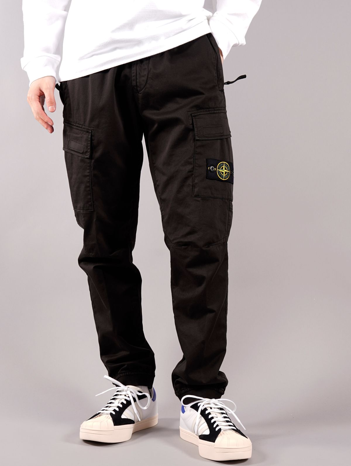 STONE ISLAND - STRETCH COTTON WOOL SATIN_REGULAR TAPERED FIT