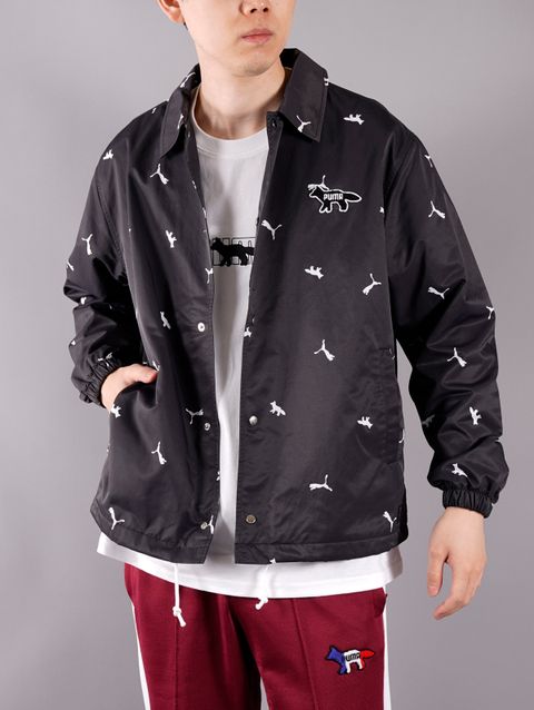ラスト1点 / PUMA X MAISON KITSUNE AOP COACH JACKET  / プーマ / メゾン キツネ コーチジャケット (プーマブラック)